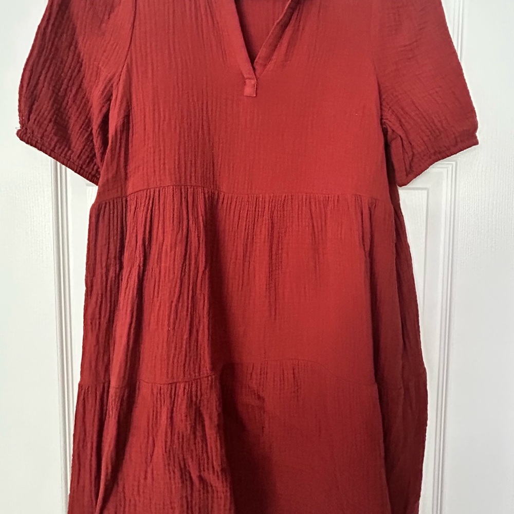 Elegant Deep Orange Color Women's Dress